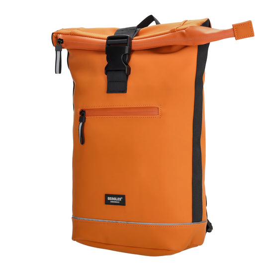 Rolltoprucksack 42x28x10cm in Orange mit Klickverschluss - leder-accessoires.com