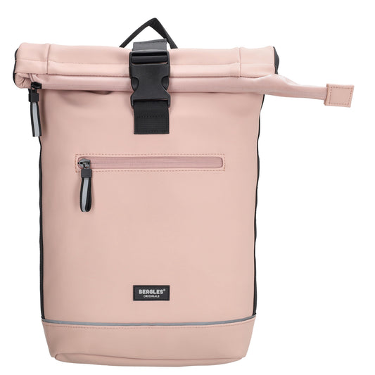Rolltoprucksack 42x28x10cm in Rosa mit Klickverschluss - leder-accessoires.com