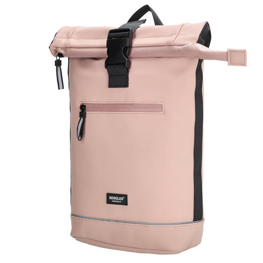 Rolltoprucksack 42x28x10cm in Rosa mit Klickverschluss - leder-accessoires.com