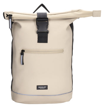 Rolltoprucksack 42x28x10cm in Taupe|Beige mit Klickverschluss - leder-accessoires.com