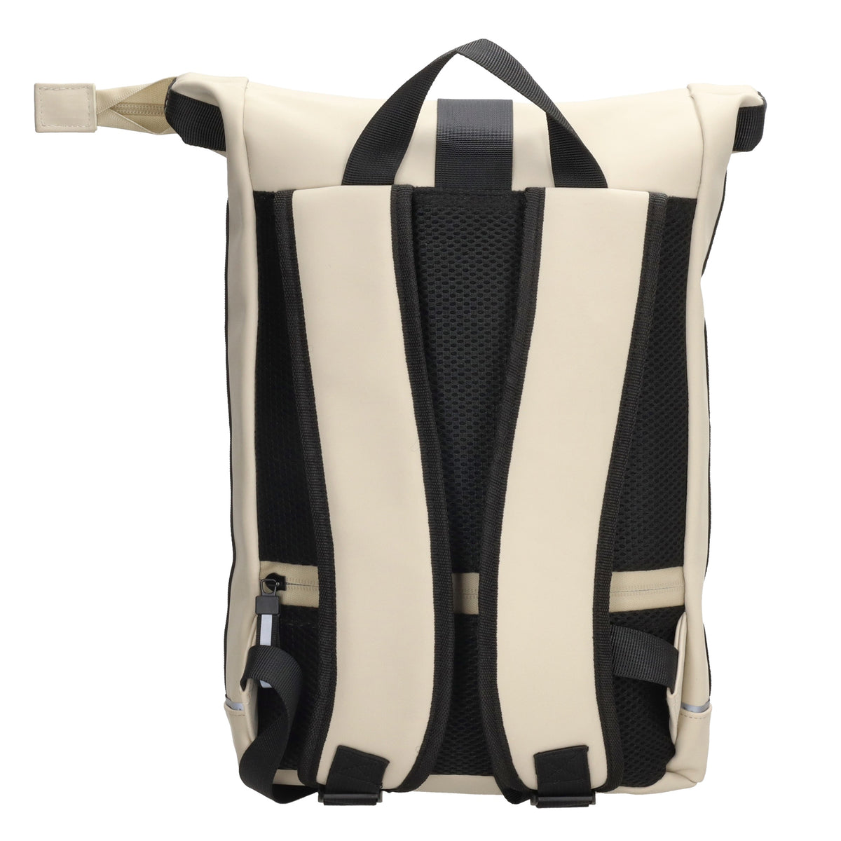 Rolltoprucksack 42x28x10cm in Taupe|Beige mit Klickverschluss - leder-accessoires.com