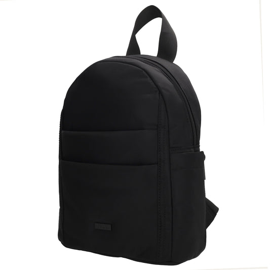 Cityrucksack 29x23cm in Schwarz mit Reißverschluss - leder-accessoires.com
