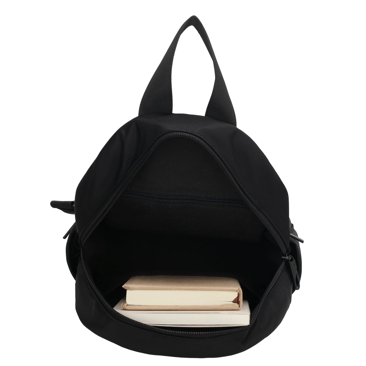 Cityrucksack 29x23cm in Schwarz mit Reißverschluss - leder-accessoires.com