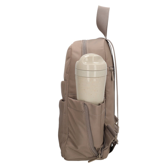 Cityrucksack 29x23cm in Taupe mit Reißverschluss - leder-accessoires.com
