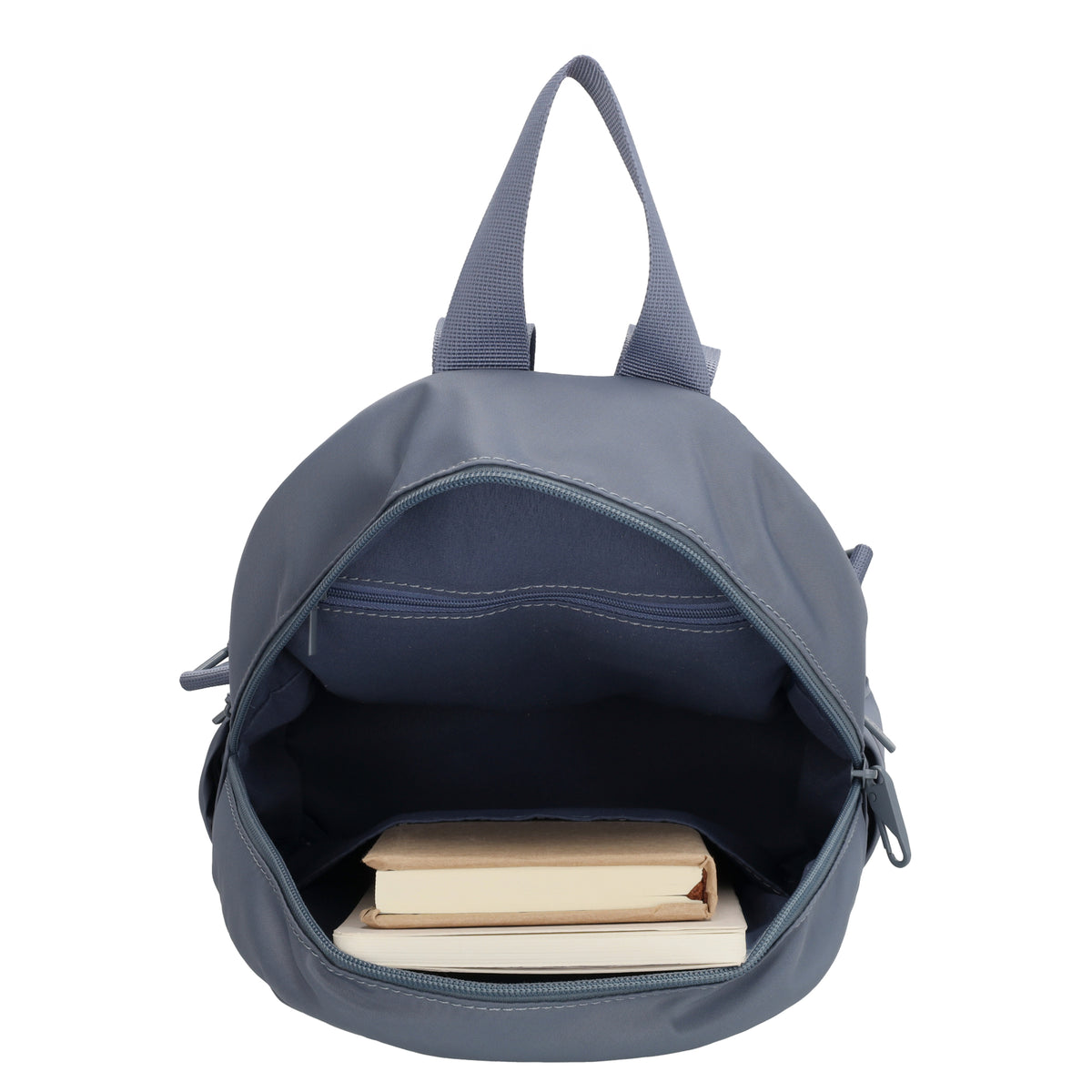 Cityrucksack 29x23cm in Jeansblau mit Reißverschluss - leder-accessoires.com
