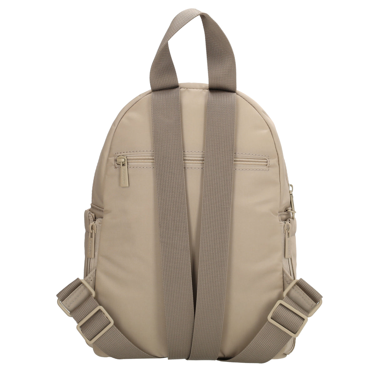 Cityrucksack 29x23cm in Helltaupe mit Reißverschluss - leder-accessoires.com