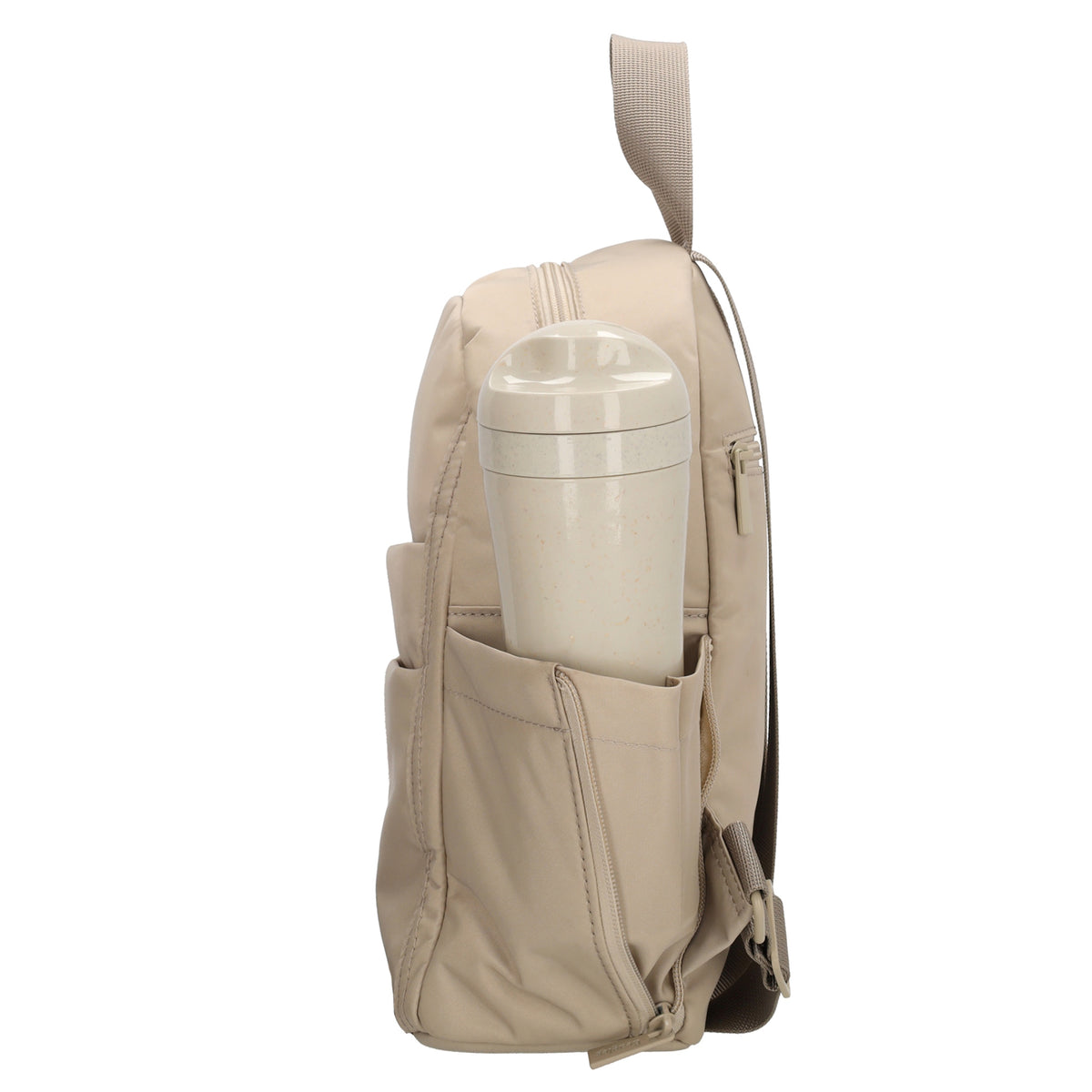 Cityrucksack 29x23cm in Helltaupe mit Reißverschluss - leder-accessoires.com