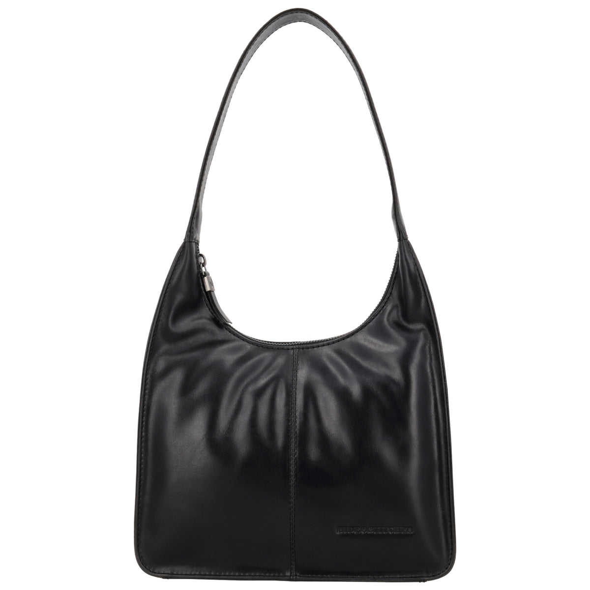 Schultertasche 33x30cm in Schwarz mit separatem Umhängeriemen - leder-accessoires.com