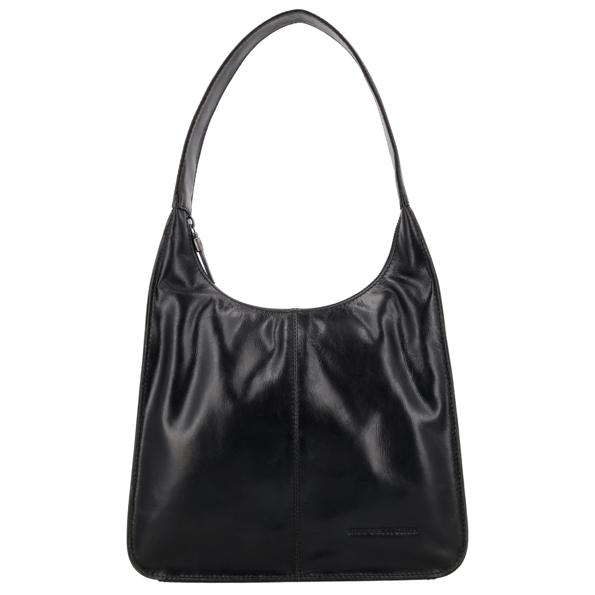 Schultertasche 28x26cm in Schwarz mit separatem Umhängeriemen - leder-accessoires.com