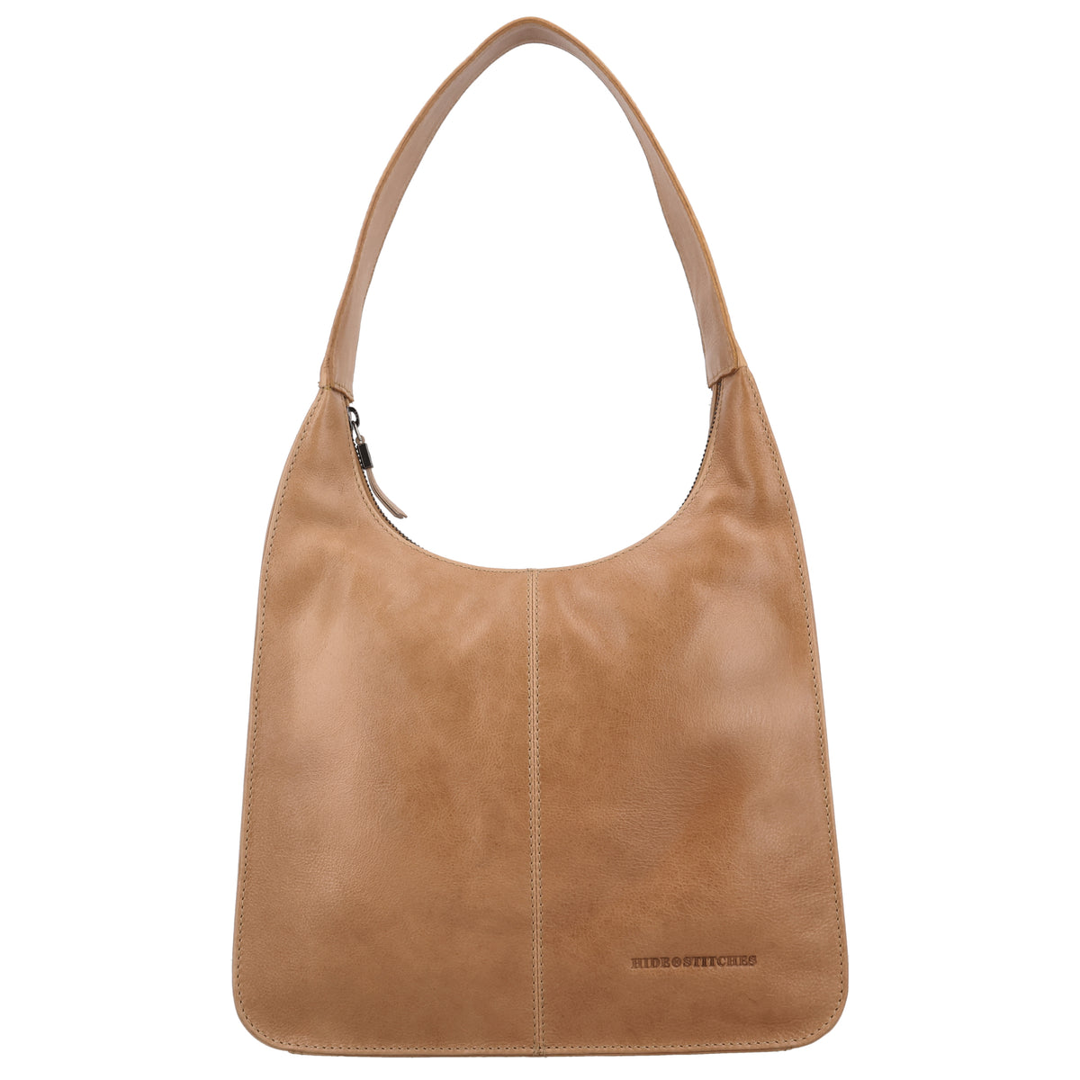 Schultertasche 28x26cm in Taupe mit separatem Umhängeriemen - leder-accessoires.com