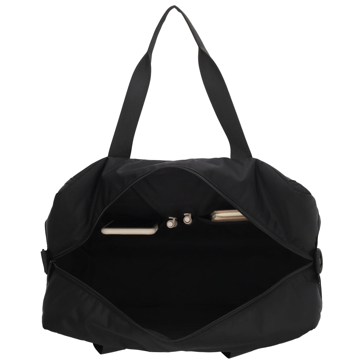 Reisetasche 41 x 28cm in Schwarz mit Aufsteckfunktion - leder-accessoires.com