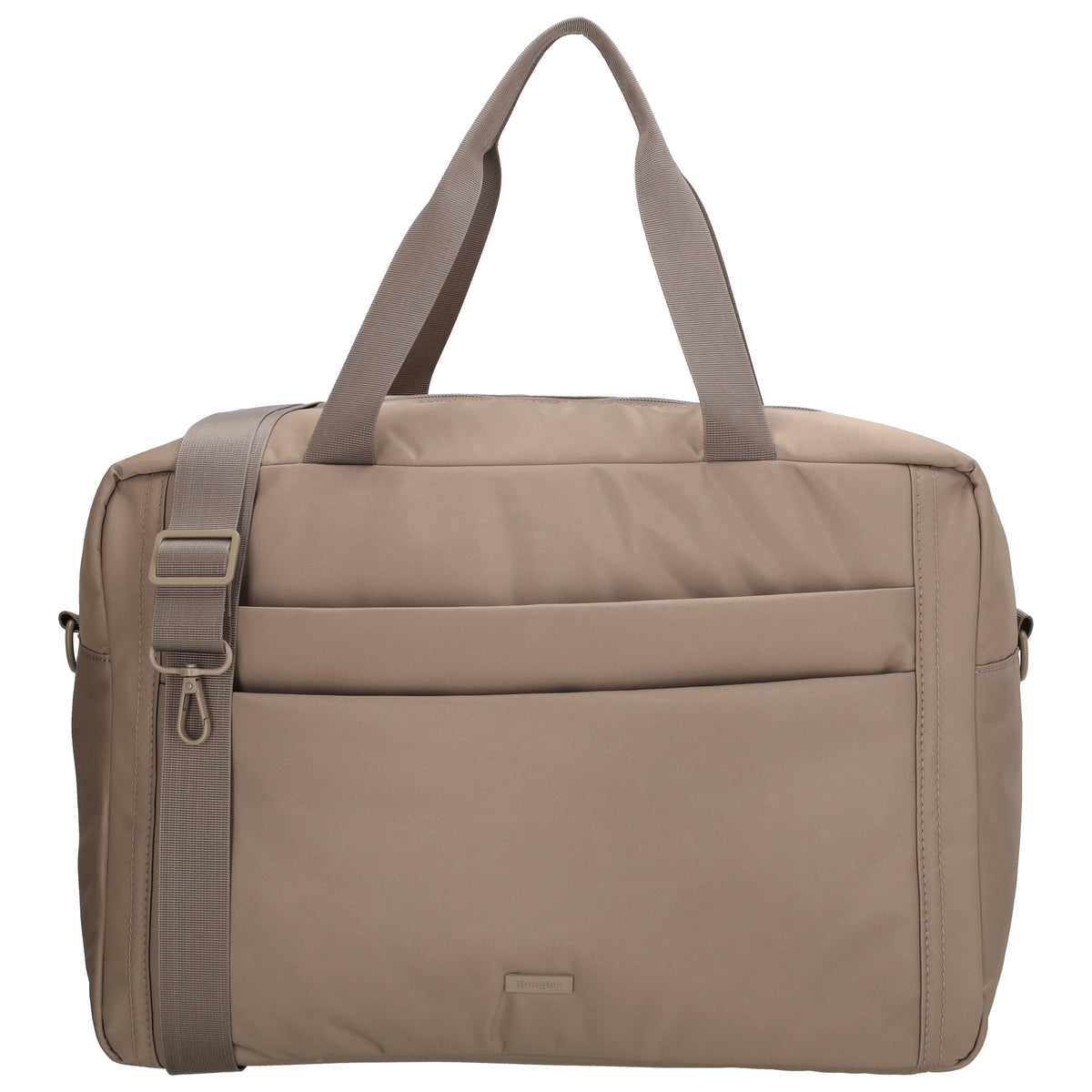 Reisetasche 41 x 28cm in Taupe mit Aufsteckfunktion - leder-accessoires.com