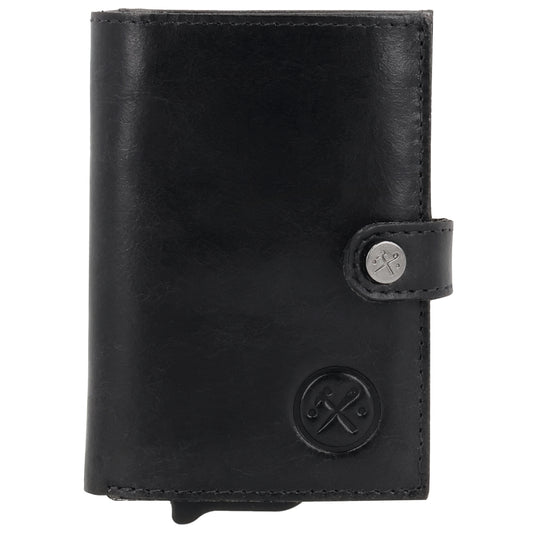 Safety Wallet Schwarz – Kartenhalter Leder mit RFID Schutz - leder-accessoires.com