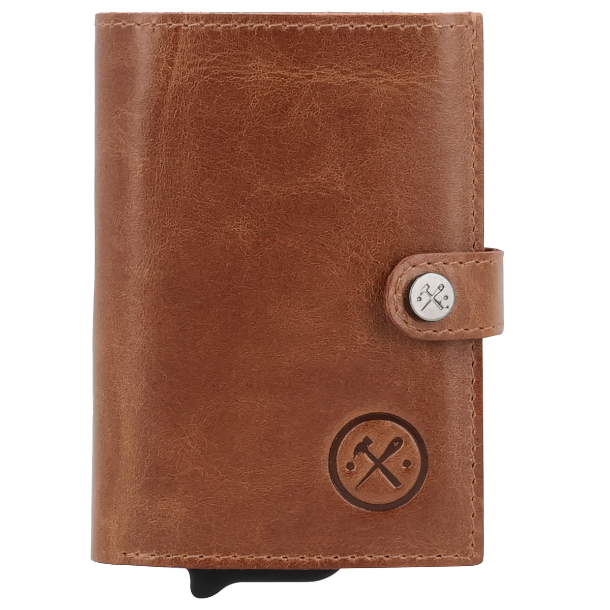 Safety Wallet Cognac – Kartenhalter Leder mit RFID Schutz - leder-accessoires.com