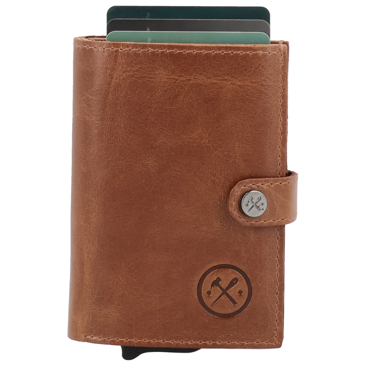 Safety Wallet Cognac – Kartenhalter Leder mit RFID Schutz - leder-accessoires.com