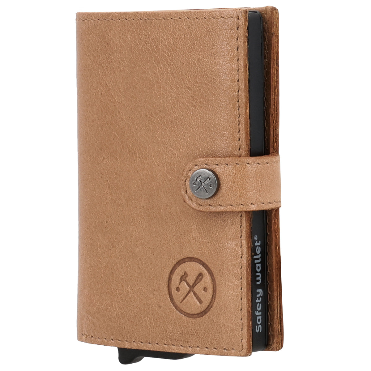 Safety Wallet Natur – Kartenhalter Leder mit RFID Schutz - leder-accessoires.com