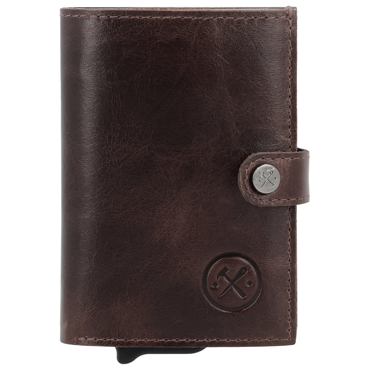 Safety Wallet Dunkelbraun – Kartenhalter Leder mit RFID Schutz - leder-accessoires.com