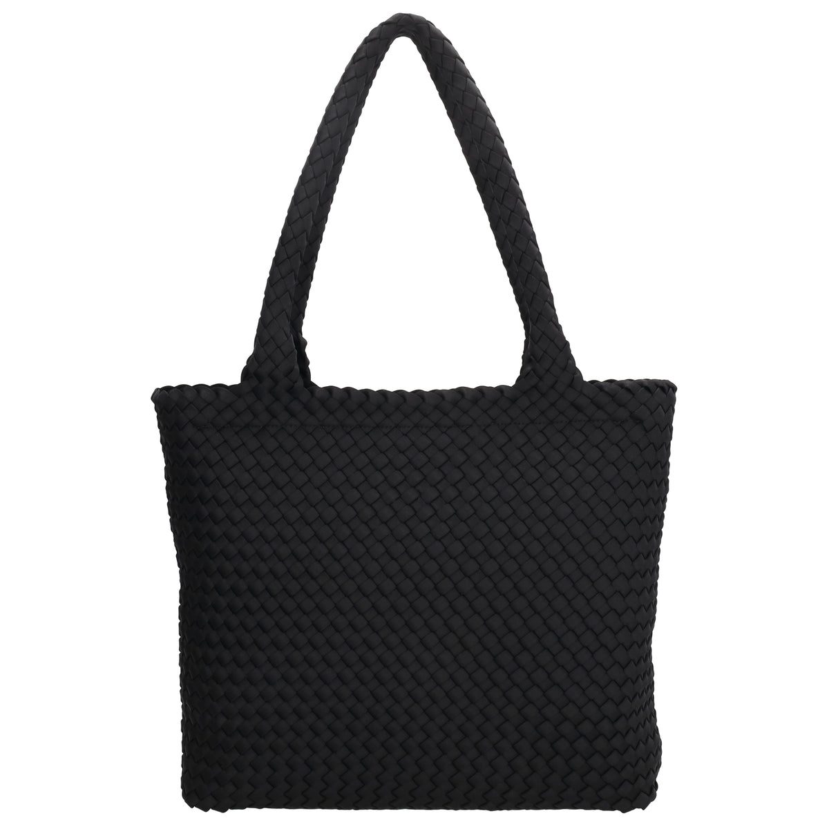 Shopper in Schwarz 43x35cm geflochtene Optik - leder-accessoires.com