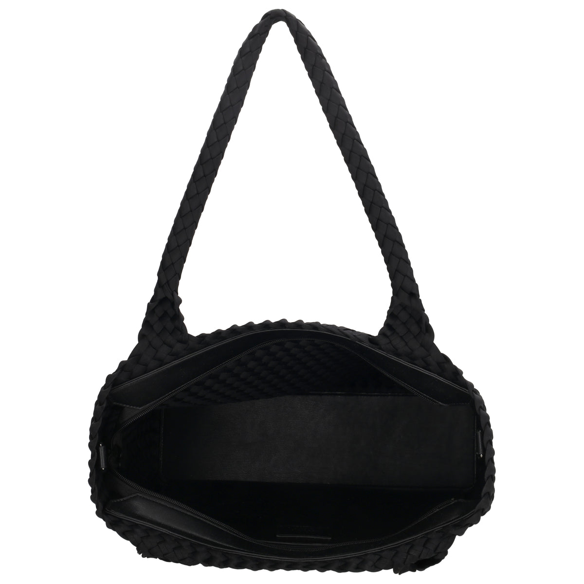 Shopper in Schwarz 43x35cm geflochtene Optik - leder-accessoires.com