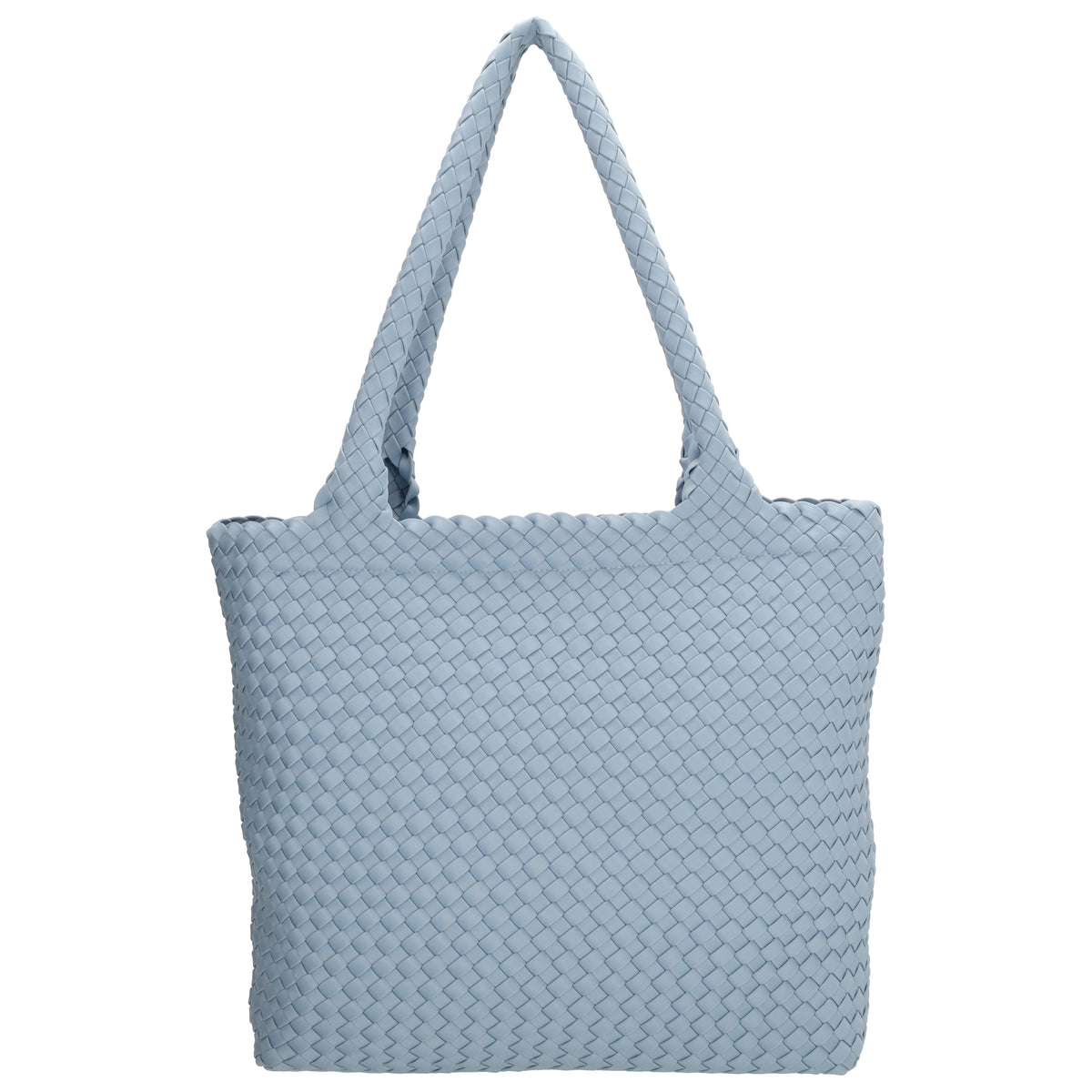 Shopper in Hellblau 43x35cm geflochtene Optik - leder-accessoires.com