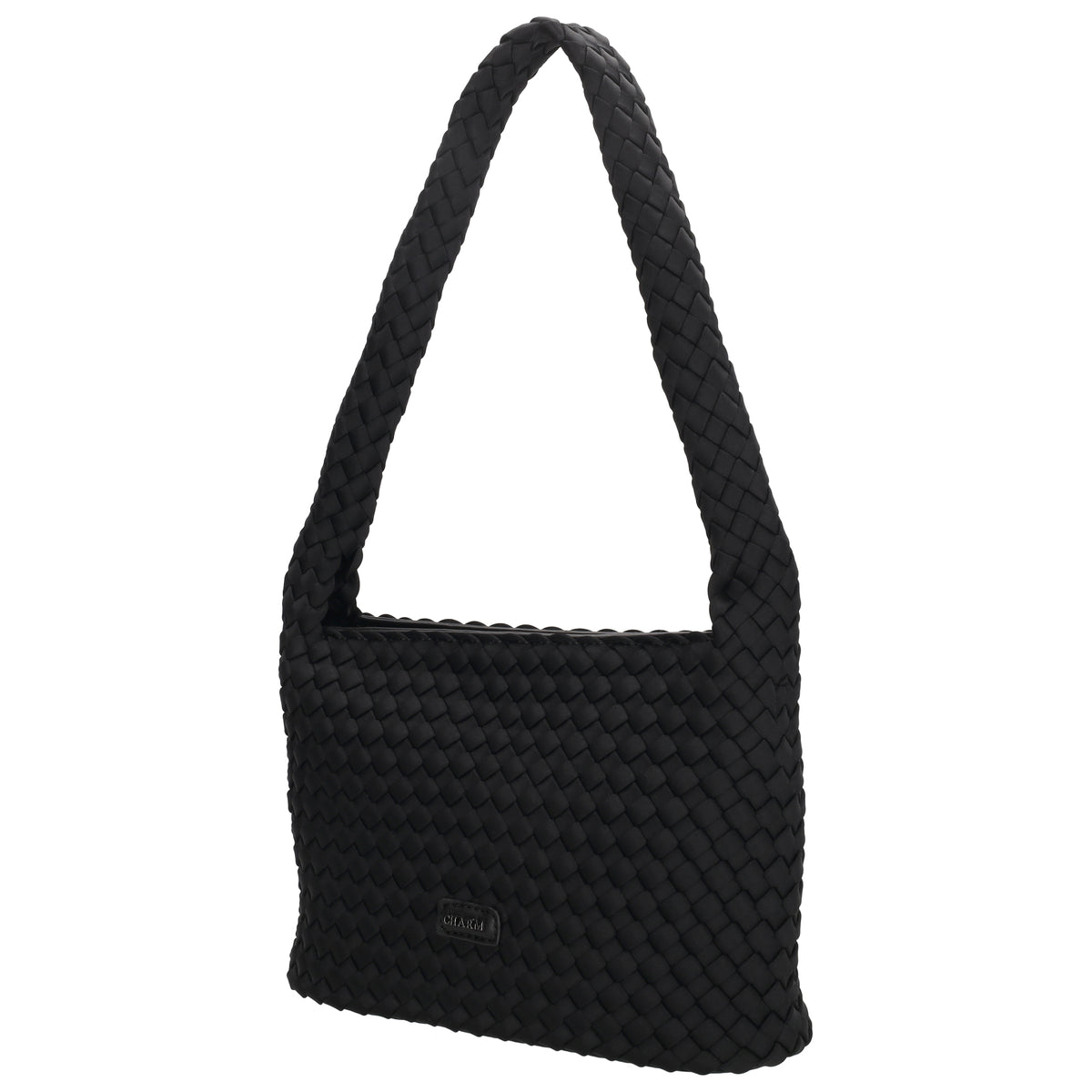 Handtasche in Schwarz 19x30cm geflochtene Optik - leder-accessoires.com