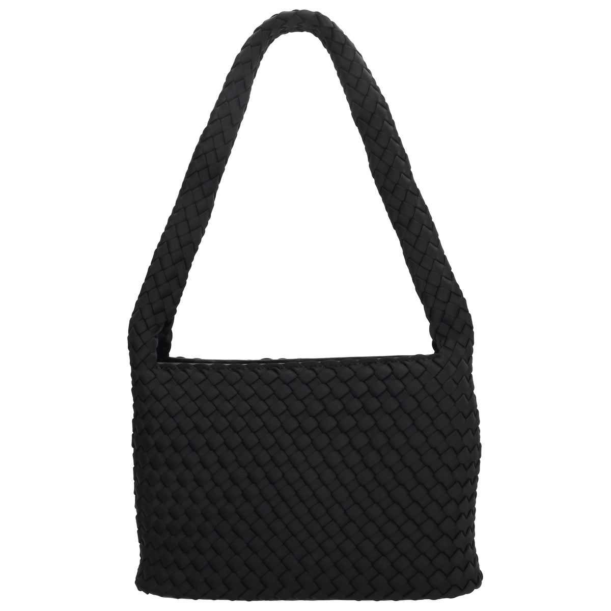 Handtasche in Schwarz 19x30cm geflochtene Optik - leder-accessoires.com