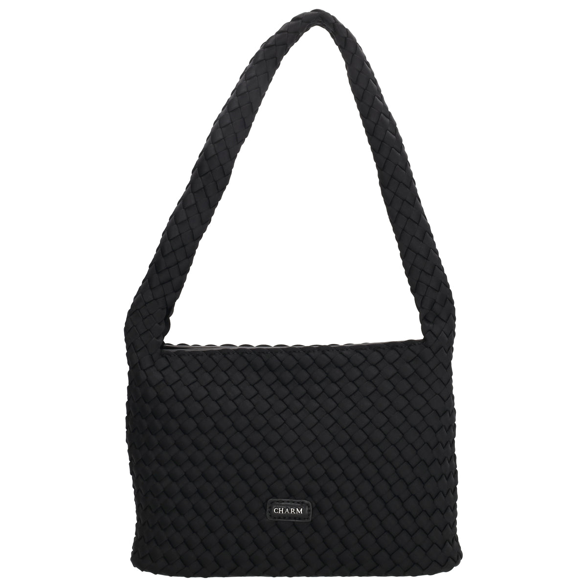Handtasche in Schwarz 19x30cm geflochtene Optik - leder-accessoires.com