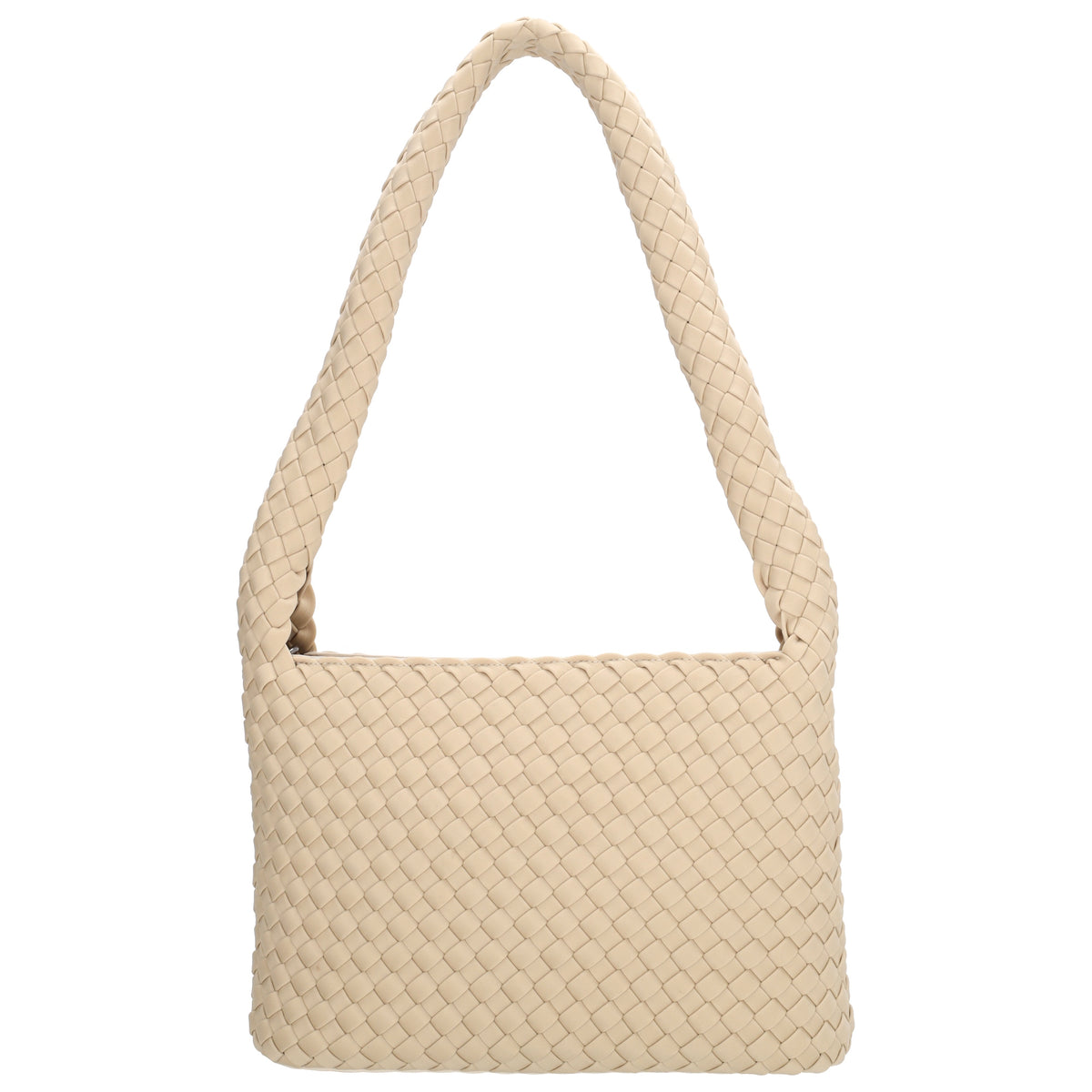 Handtasche in Creme 19x30cm geflochtene Optik - leder-accessoires.com