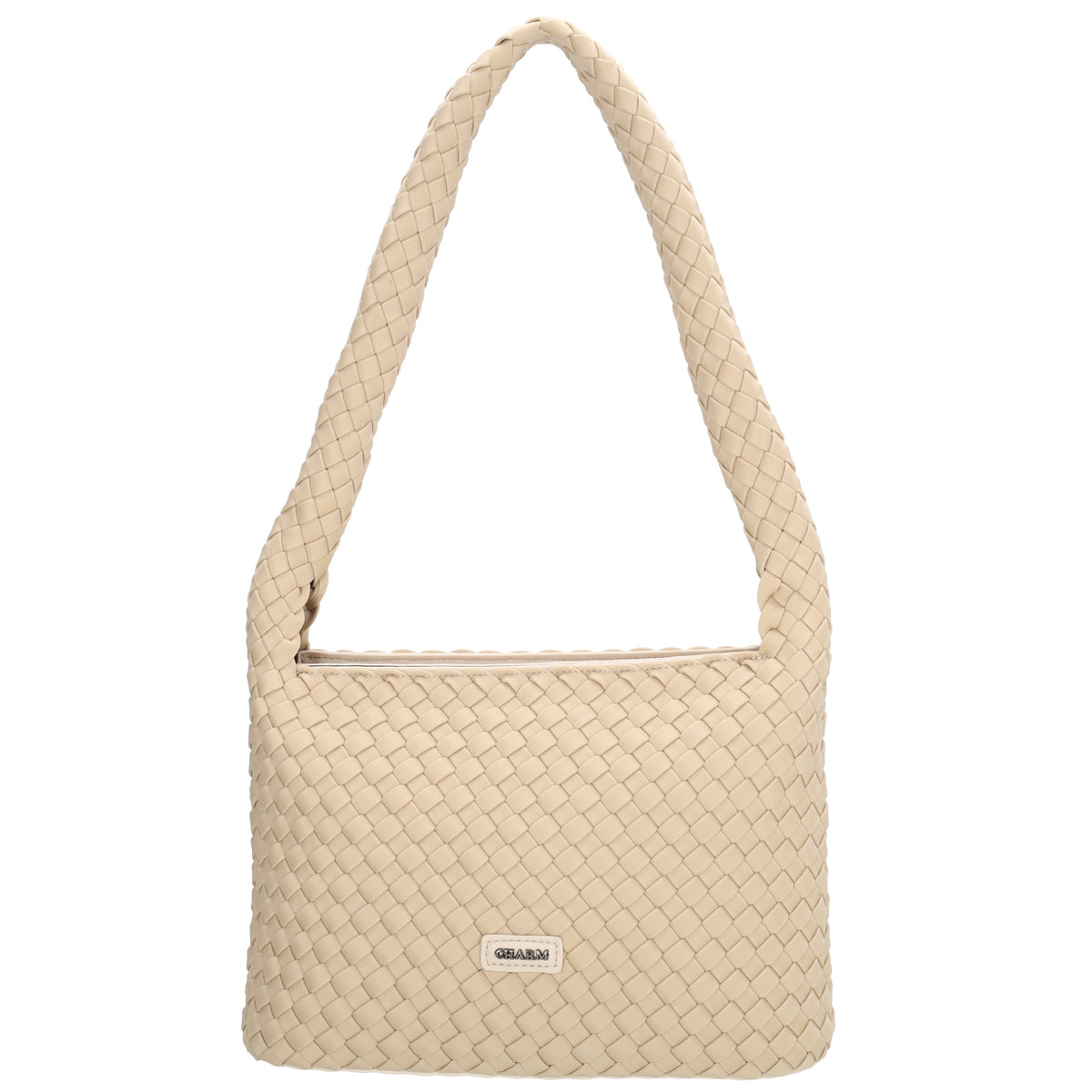 Handtasche in Creme 19x30cm geflochtene Optik - leder-accessoires.com