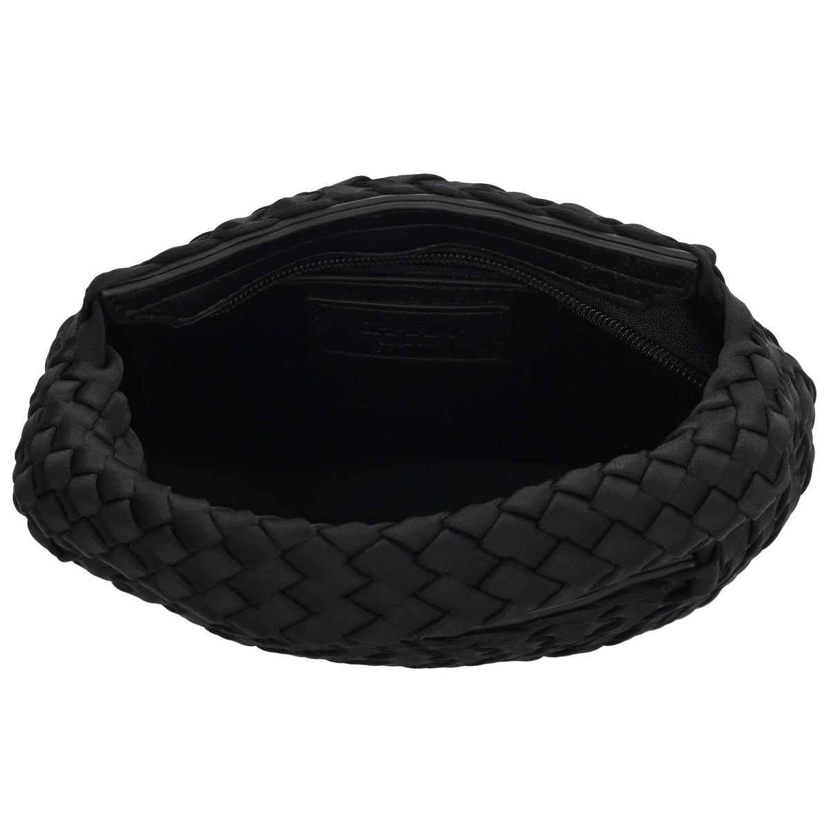 Handtasche in Schwarz 17,5x22cm geflochtene Optik - leder-accessoires.com