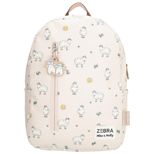 Kinderrucksack 35x10x25cm mit Schäfchen in Creme