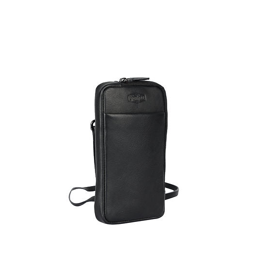 Handytasche | Minibag 11x19cm in Schwarz mit Reißverschluss - leder-accessoires.com