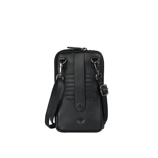 Handytasche | Minibag 11x19cm in Schwarz mit Reißverschluss - leder-accessoires.com