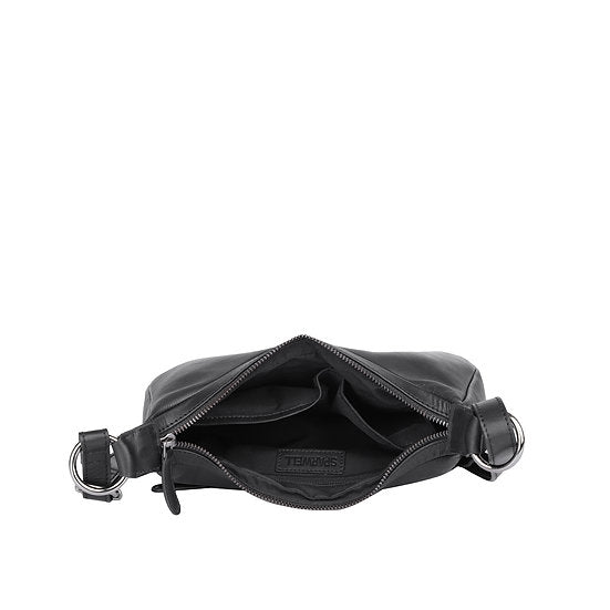 Umhängetasche in Bananenform 27x15cm in Schwarz mit Reißverschluss - leder-accessoires.com
