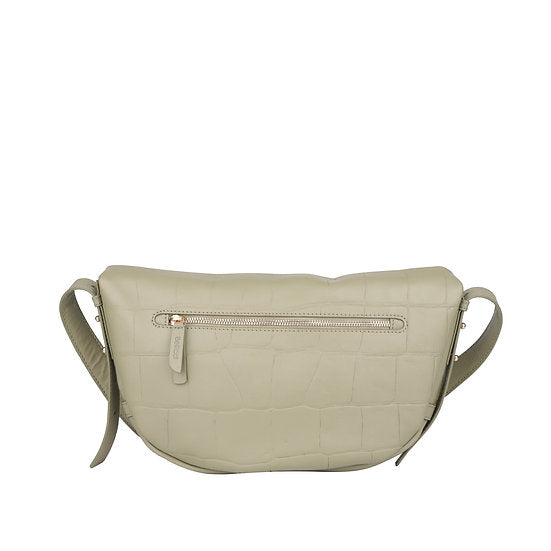 Umhängetasche in Bananenform 36x22cm in Mint mit Krokooptik - leder-accessoires.com