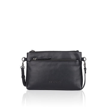 Umhängetasche 22,5x16cm in Schwarz mit Reißverschluss - leder-accessoires.com