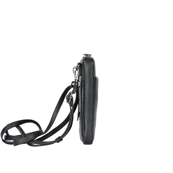 Handytasche | Minibag 11x19cm in Schwarz mit Reißverschluss - leder-accessoires.com