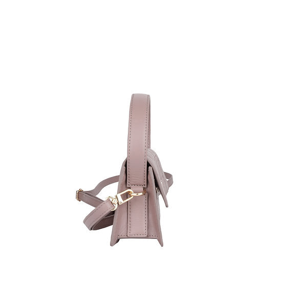 Kurzgrifftasche 22x11cm in Lila mit Krokooptik - leder-accessoires.com