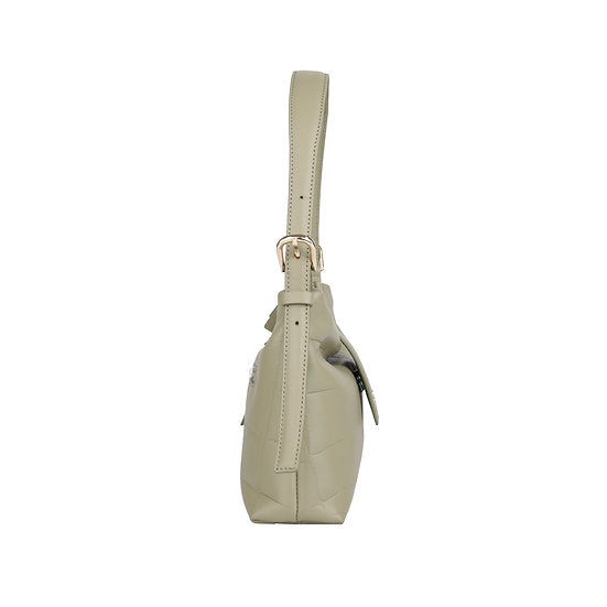 Schultertasche | Kurzgriff 28x18cm in Mint mit Krokooptik - leder-accessoires.com