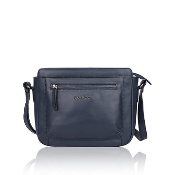 Umhängetasche 26x22cm in Marine|Blau mit Reißverschluss - leder-accessoires.com