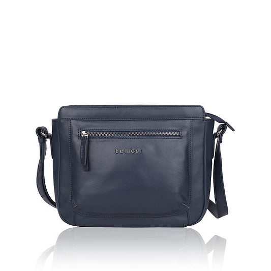 Umhängetasche 26x22cm in Marine|Blau mit Reißverschluss - leder-accessoires.com