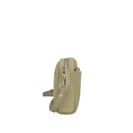 Umhängetasche 22x15cm in Mint mit Krokooptik - leder-accessoires.com