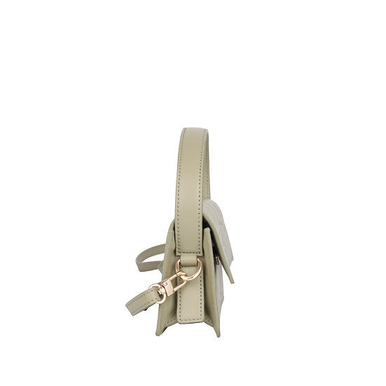 Kurzgrifftasche 22x11cm in Mint mit Krokooptik - leder-accessoires.com