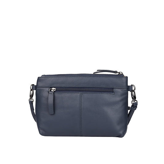 Umhängetasche 22,5x16cm in Marine|Blau mit Reißverschluss - leder-accessoires.com