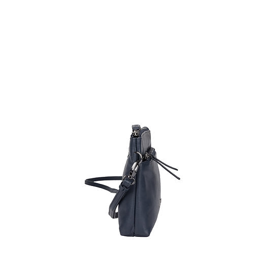 Umhängetasche 22,5x16cm in Marine|Blau mit Reißverschluss - leder-accessoires.com