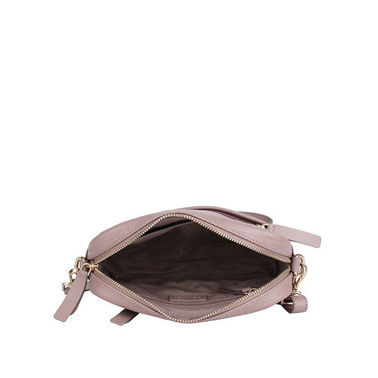 Umhängetasche 22x15cm in Lila mit Krokooptik - leder-accessoires.com