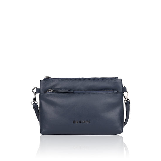 Umhängetasche 22,5x16cm in Marine|Blau mit Reißverschluss - leder-accessoires.com