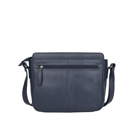 Umhängetasche 26x22cm in Marine|Blau mit Reißverschluss - leder-accessoires.com