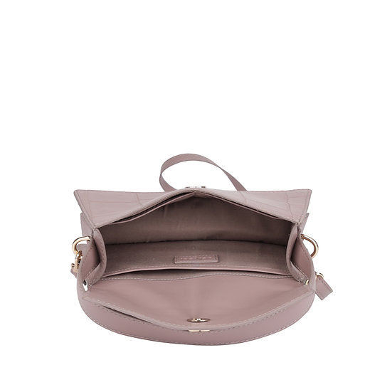 Kurzgrifftasche 22x11cm in Lila mit Krokooptik - leder-accessoires.com