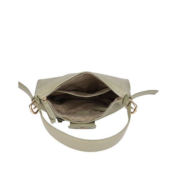 Schultertasche | Kurzgriff 28x18cm in Mint mit Krokooptik - leder-accessoires.com